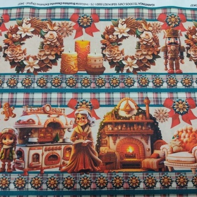 Tecido Igaratinga barrado Natal T 3437