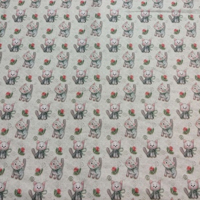 TECIDO FUXICOS E FRICOTES Gatos AM005