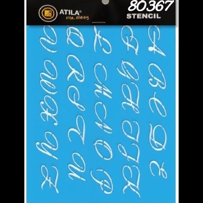 Stencil Alfabeto Manuscrito Maiusculas 15x20cm 80367