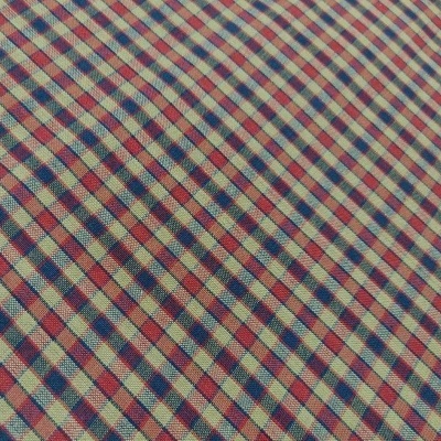 TECIDO HOMESPUN COTTON H28 CREME/VERmelho/Azul