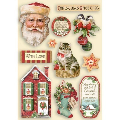 Stamperia Colored Wooden Shapes A5 Classic Christmas (KLSP108)