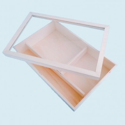 Caixa batizado c/tampo acrilico 37x25x7cm 9419