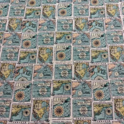 TECIDO INDIGO "MAPPE MONDE" B23