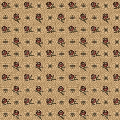 Tecido Marcus Fabrics "STURBRIDGE FLORAL PETITES" SUNDAY BEST R170710D  BEIGE