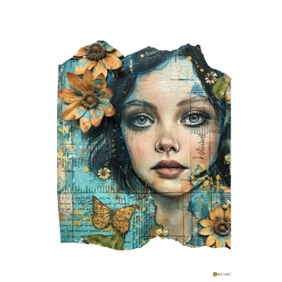 Papel Transfer Pro - Woman mixed media 1  20x28cm  13281