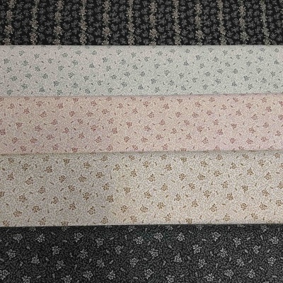 Tecido "Flower coordinate" Cru/Castanho B6131Z 1-1 T1092