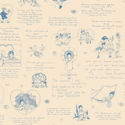 Tecido Marcus MOTHER'S VALENTINES by MARY MULARI R551325D  BLUE