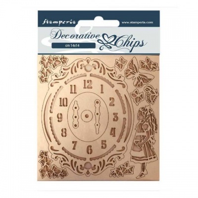 Decorative chips 14x14 cm - Alice clock SCB74