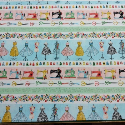 TECIDO MIC.MILLER A STITCH IN TIME SAVES NINE CX10219 T1566