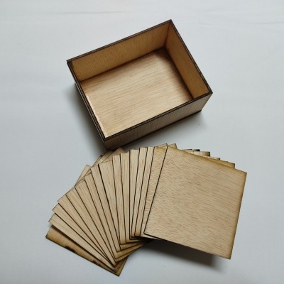 Caixa c/16 bases madeira APL