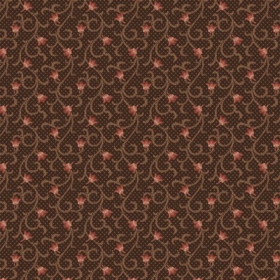 Tecido "EVELYN'S HOPE CHEST" SWIRLING TULIPS R101077D  BROWN