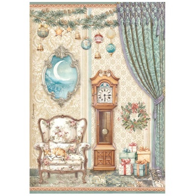 Papel arroz A4 - The Nutcracker pendulum clock and chair  DFSA 4940