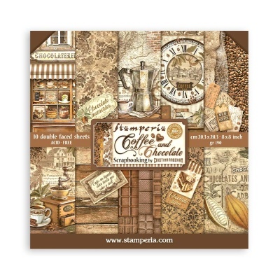 Bloco Scrapbooking 10F. 20x20cm - Coffee and Chocolate SBBS 93