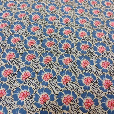 TECIDO TILDA COTTON BEACH OCEAN FLOWER BLUE 100335 T1500A