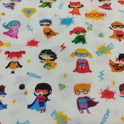Tecido KIDS HEROES 62659