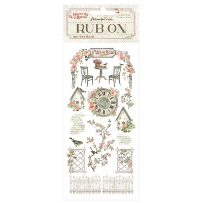 Rub-on cm 10,16x21,6 - House of Roses elements  DFLRB153