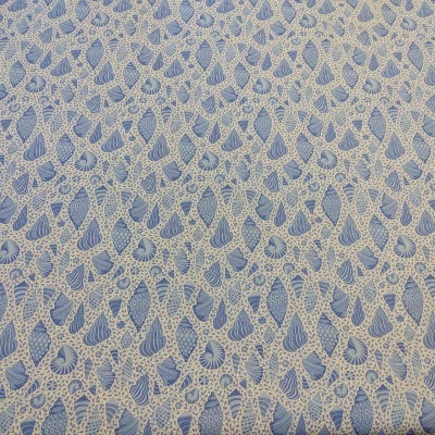 TECIDO TILDA COTTON BEACH BEACH SHELLS BLUE 110026 T1500A