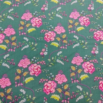 Tecido EQP - " Future Heirlooms " Bouquet Duck Egg 250103