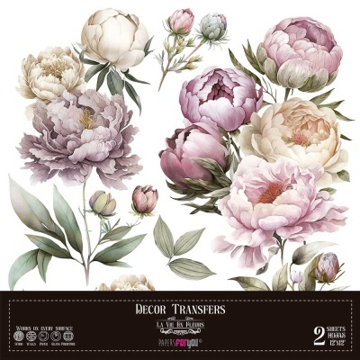 DECOR TRANSFERS 30X30CM PEONIES PFY-14785 Ref. 340927
