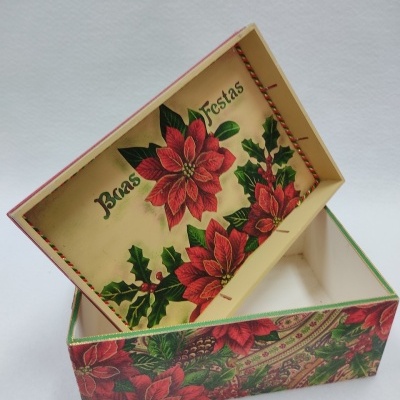 Caixa "Feliz Natal" 22x15,5x8,8cm