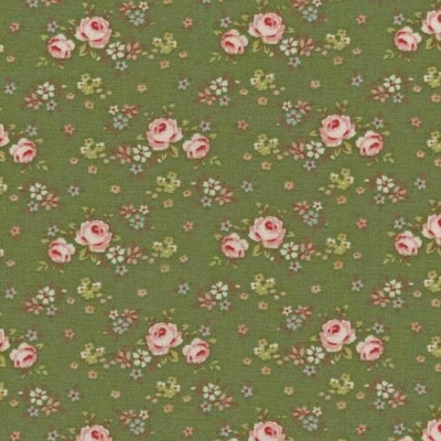 Tecido Tilda  "Creating Memories" SUMMER GRACIE FLORAL GREEN   T 130151