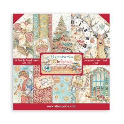 Bloco Scrapbooking 10 folhas 30,5x30,5 (12"x12") - Christmas Greetings  SBBL137