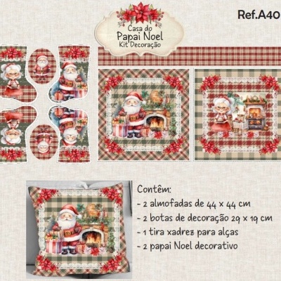 Tecido "Pai Natal" painel kit decoração  A040
