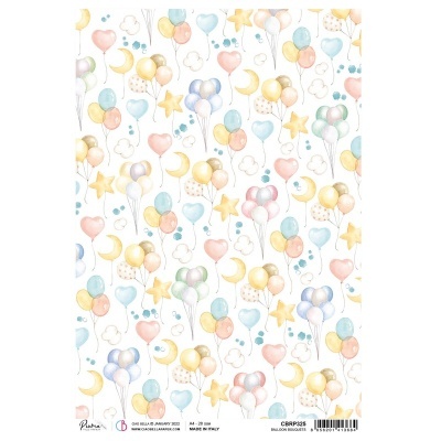 Papel arroz A4 Piuma Balloon bouquets Marca: CIAO BELLA Referencia: CBRP325