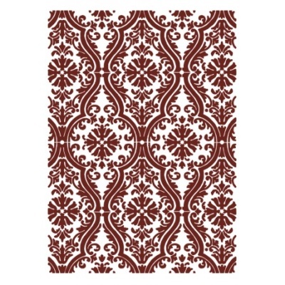 Padrão decorativo floral em marrom e branco