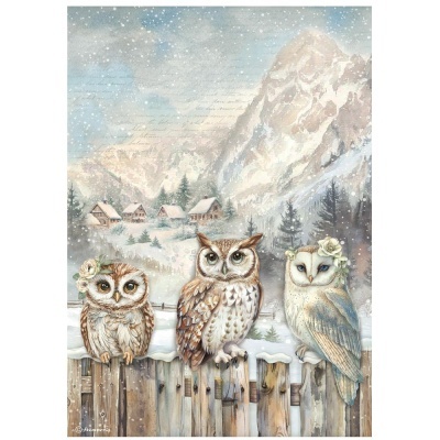 Papel de arroz - The Owl's House 3 owls DFSA 41054