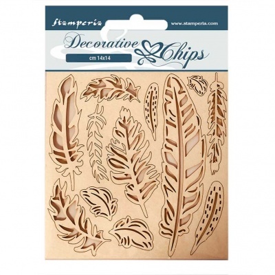 Decorative chips 14x14 cm - Plume d'Amazonie SCB40