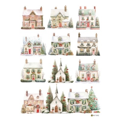 Papel Transfer Pro - Christmas village 20x28cm  13335