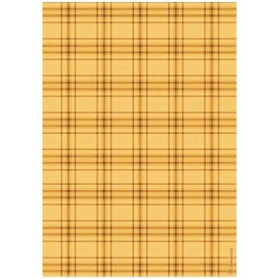 Tecido xadrez amarelo e castanho com padrão regular