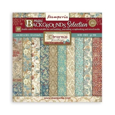 Bloco Scrapbooking 10 folhas 30,5x30,5 - Maxi Background selection - Christmas Greetings SBBL138