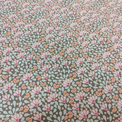 TECIDO TILDA COTTON BEACH SEA ANEMONE GREY 100327 T1400A