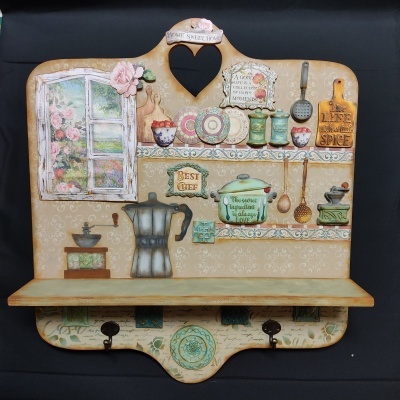 Prateleira madeira 50x43x8,5cm