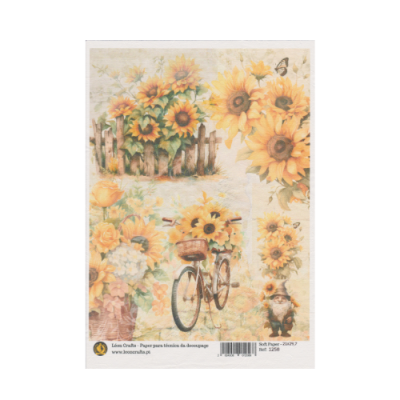 Papel de Arroz  - Sunflower    Tamanho: 21x30cm  1258