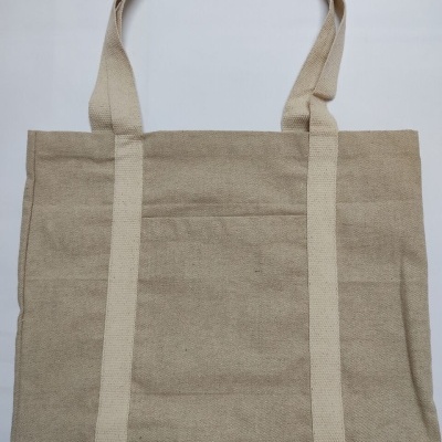 Saco pano cru c/alças e bolso lateral 40x33x13cm 36032