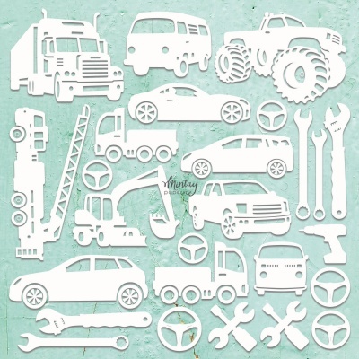 Chippies decor 30,5x30,5 "Vehicles" mt-chip2-d47