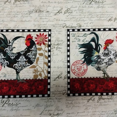 Tecido StudioE Fabrics "Le Poulet" 5463P T1589
