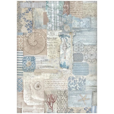 Papel de arroz  - Silent Sea texture    A4  DFSA 41027