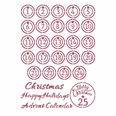 Stamperia Stencil A4 Christmas Patchwork Advent KSG475
