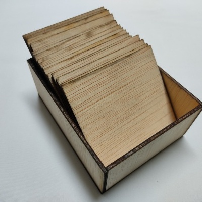 Caixa c/16 bases madeira APL