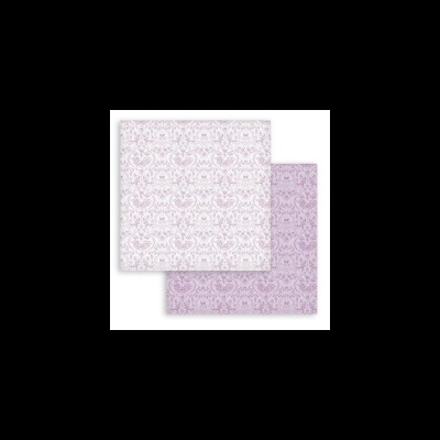 Papéis de scrapbooking com padrão floral em tons de rosa e lavanda