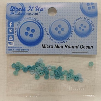Botões Dress It Up Micro Mini Round Ocean 9527