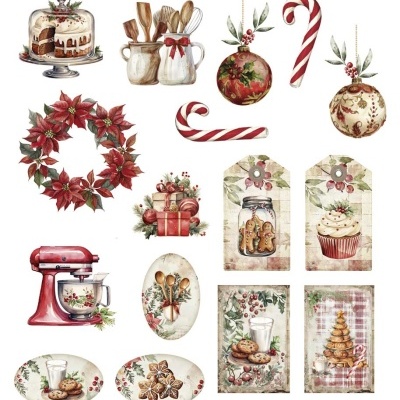 DIE CUTS 300grs 16pcs SWEET DECEMBER PFY-15363  341065