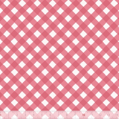 Tecido Catex "Mimomelo" xadrez vermelho E8621