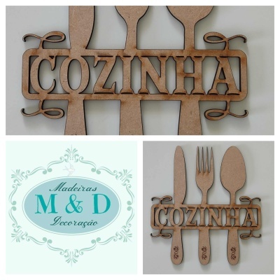 Placa mdf "Cozinha" 14x13cm 4129