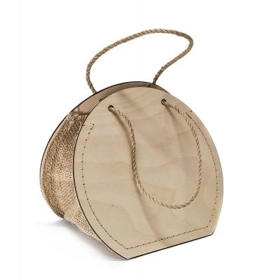 WOODBAG BOLSO MADEIRA/RAFIA 20X18X13CM WOO04