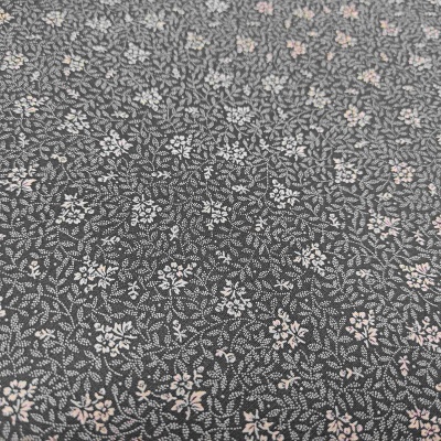 Tecido "Flower coordinate" Preto/Cinza B6131Z 1-5 T1092